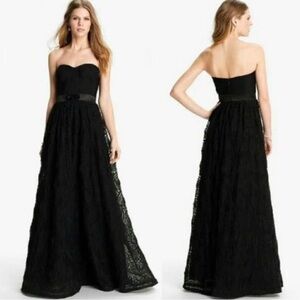 Adrianna Papell Elegant Black Strapless Evening Gown